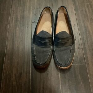 Weejuns G.H. Bass & Co. Loafers Slip On Gray Canvas Leather Accents Size…